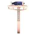thumbnail image 3 of Halo Engagement Ring for Women - 2.36ct Simulated Blue Sapphire in 14K Rose Gold Promise Ring, 3 of 6
