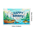 thumbnail image 3 of Fishing Theme Happy Birthday Backdrop Banner Background Decorations for Birthday Party Photography Props Party Supplies Outdoor Celebrations, 3 of 8