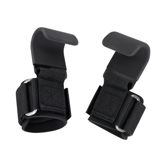 1 Pair Weight Lifting Hooks with Wrist Straps - Men & Women Heavy Duty Hand Grip Support for Powerlifting, Pull Ups, Shrugs