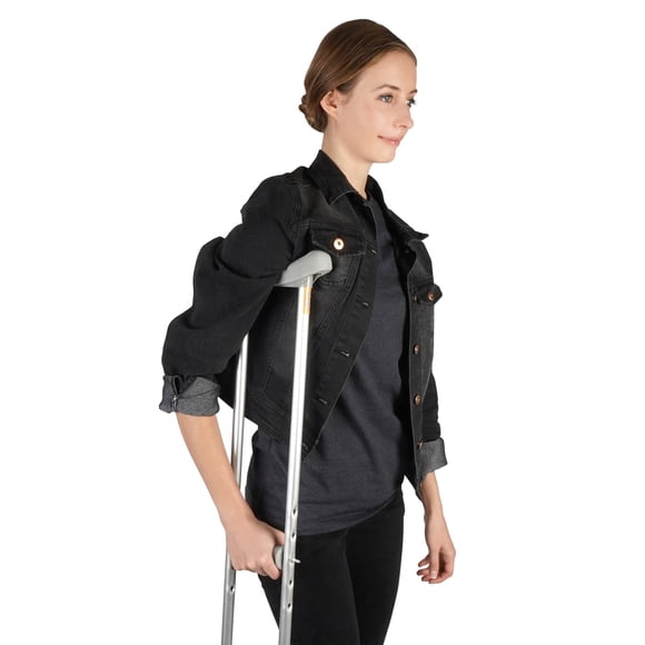 Muletas Soles (aluminio) - Soporte ajustable para hombres, mujeres y adolescentes tras lesiones o cirugías - Ligeras, duraderas, con empuñaduras ergonómicas y espuma para axilas (pequeñas)