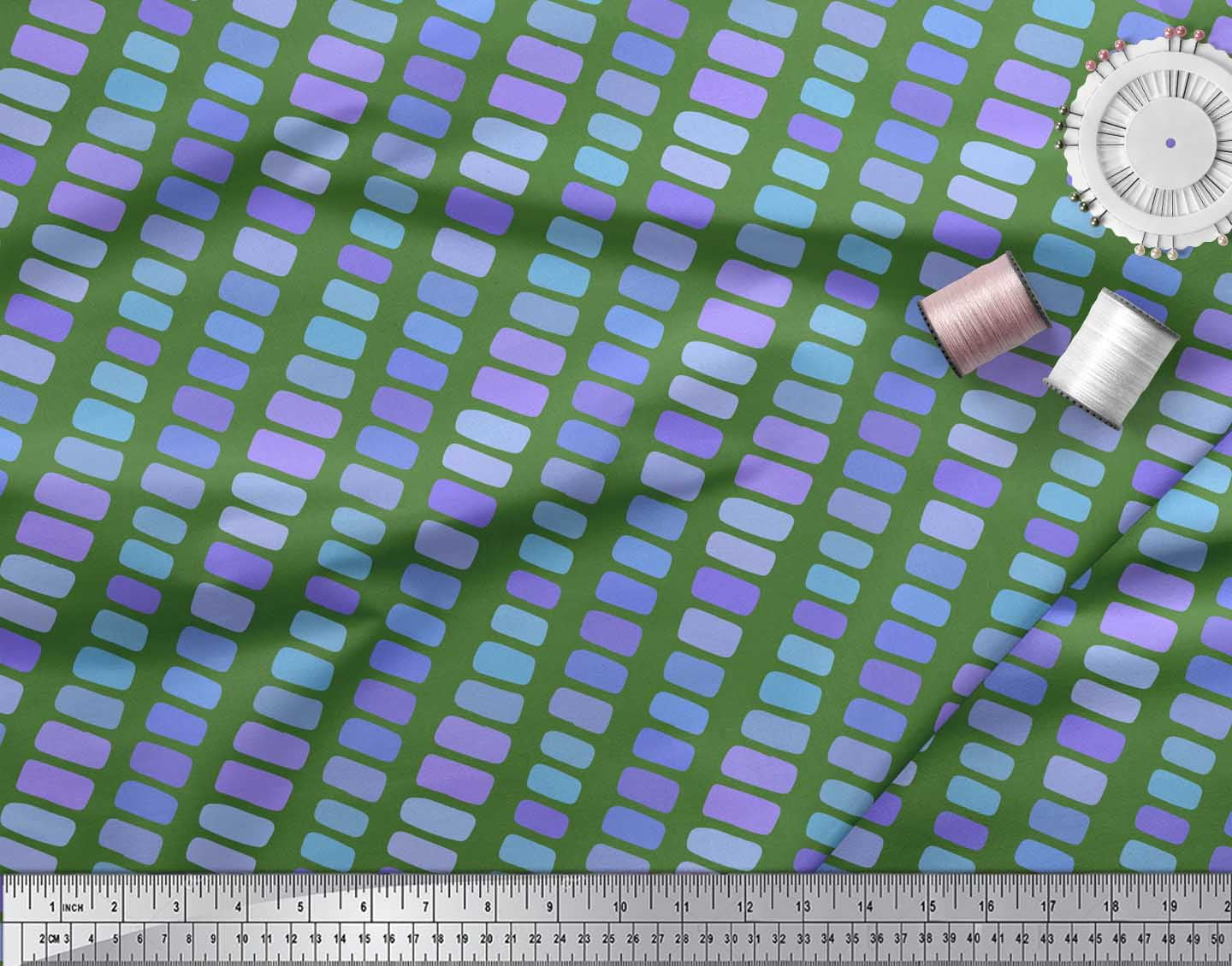 Soimoi Green Poly Georgette Fabric Brush Stroke Abstract Decor Fabric Printed Yard 42 Inch Wide