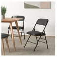 thumbnail image 2 of Pack of 2 (Fabric/Vinyl) Steel Frame Metal Foam Padded Folding Chairs (Black, Gray, White) (2-Pack - Vinyl Black), 2 of 9