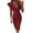 Red, variant on IROINNID Sheath Dress For Women Casual Gorgeous Solid Slimming Ruffle Hem Ruched Sleeveless Dress V-Neck Below The Knee Dress