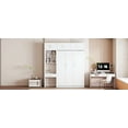 thumbnail image 5 of New Full Size Wall Murphy Bed with Desk, Top Cabinet and Storage Shelves, Space Saving Foldable Bed,White, 5 of 10