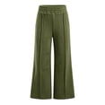thumbnail image 3 of Gunia Little Girls Sweatpants Joggers School Uniformss Baggy Wide Leg Sweat Pants Sweatpants Elastic Waist Joggers Pants Preppy Clothes For Kids Athletic Pants Army Green 5-6 Years, 3 of 7