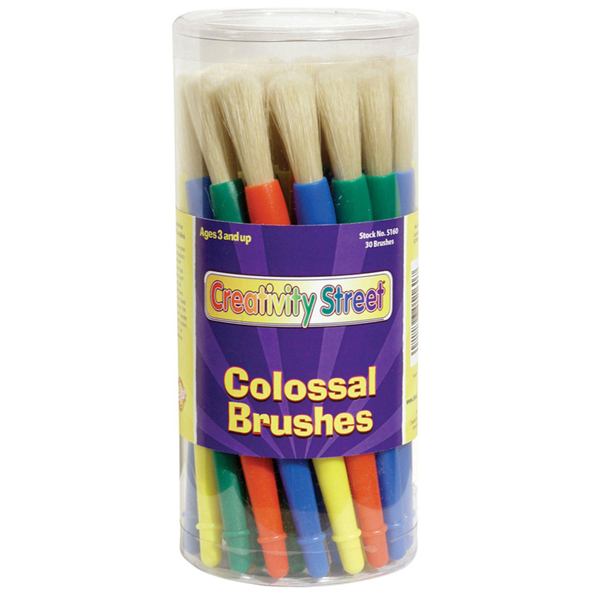 Creativity Street® Stubby White Bristle Paint Brushes, 30/canister