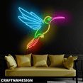 thumbnail image 3 of Craftnamesign Hummingbird Colorful Neon Sign, Kids Room Wall Sign, Living Room Decor, 3 of 5