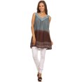 thumbnail image 5 of Sakkas Merida Ombre Relaxed Fit Sleeveless V-Neck Blouse - Dusty Blue - One Size Regular, 5 of 5