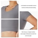 thumbnail image 5 of Trajes de entrenamiento acanalados para mujer, 2 piezas, manga corta, top corto de secado rápido para correr, fitness, yoga, 5 of 6