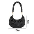 thumbnail image 2 of Nuevo bolso plisado de un solo hombro, bolso mensajero de moda, negro, 2 of 6