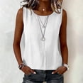 thumbnail image 4 of beishanbush Hot Sales Saving $10 Womens Tank Tops Women's Cotton Linen Tank Top,Crewneck Sleeveless Pleats Lightweight Casual Comfy Summer Under $10, 4 of 7