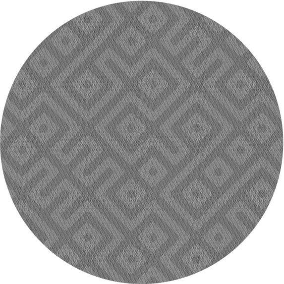 Ahgly Company Machine Washable Indoor Round Transitional Dim Gray Area Rugs, 3' Round