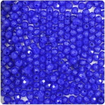 BeadTin Royal Blue Opaque 4mm Faceted Round Craft Beads (1350pcs)