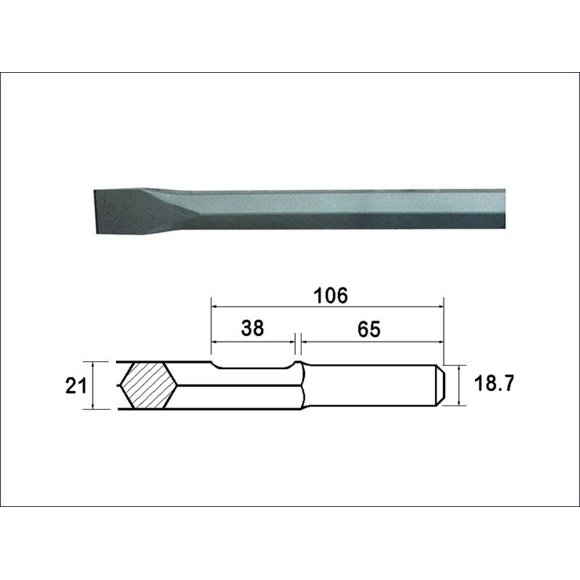 Faithfull - Kango Shank Chisel 25 x 450mm (914119)