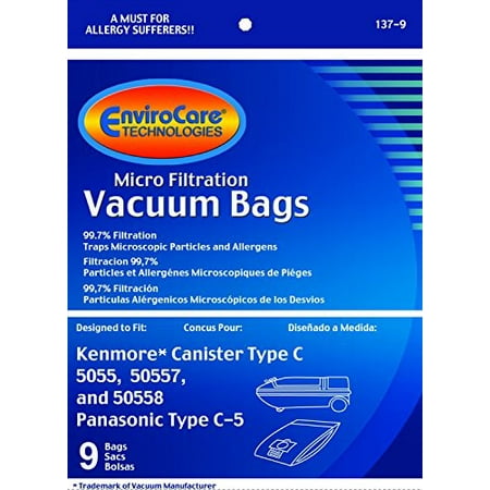 Kenmore Brands - Kenmore 5055, 50557, 50558 Envirocare Brand - MEGA DEAL -7 PACKS (Total 63 bags) (137-9)