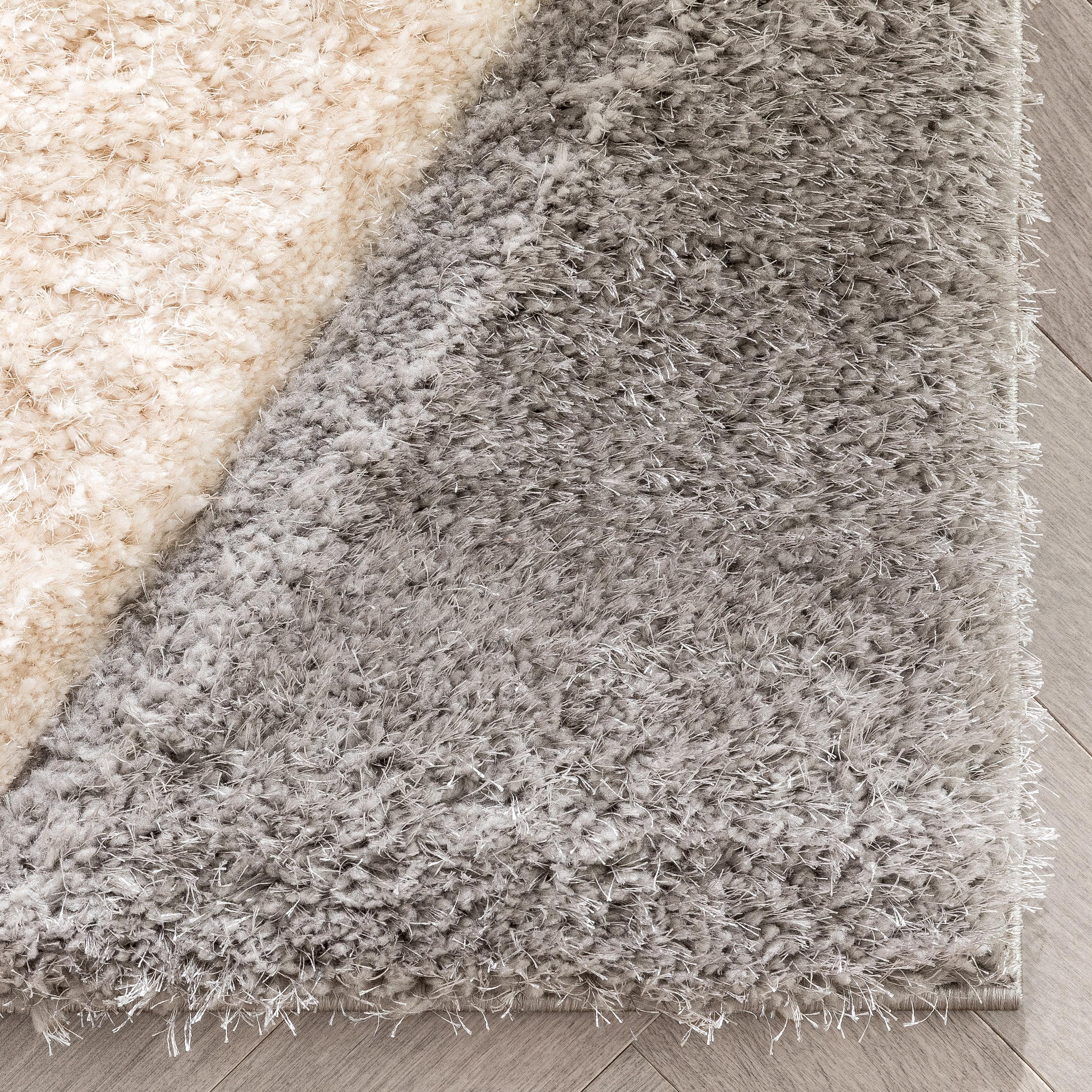 Well Woven Lolly Mika Retro Zig-Zag Pattern Yellow Grey 2'7" x 7'3" Runner 3D Texture Shag Area Rug