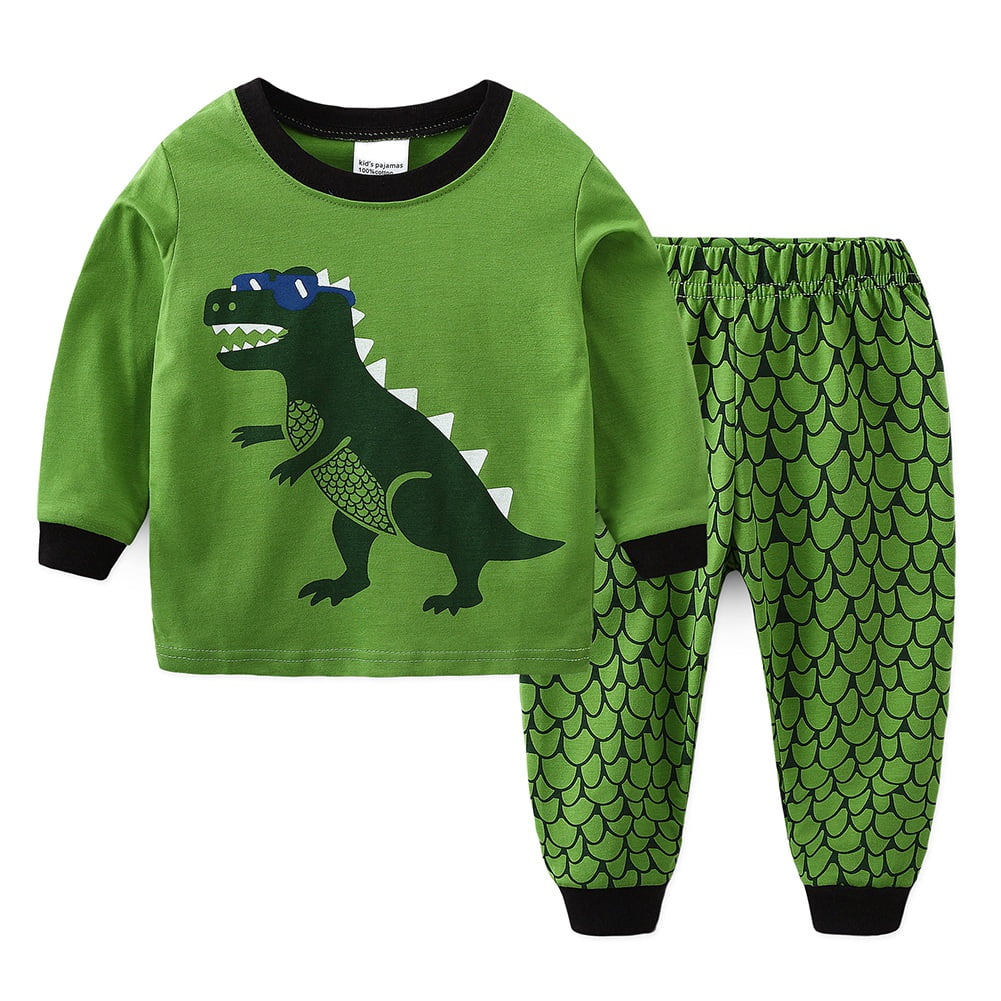 BULLPIANO 17T Boys Loungewear Sets Kids Baby Pajamas T Shirt Pants Set Toddler PJS Sleepwear