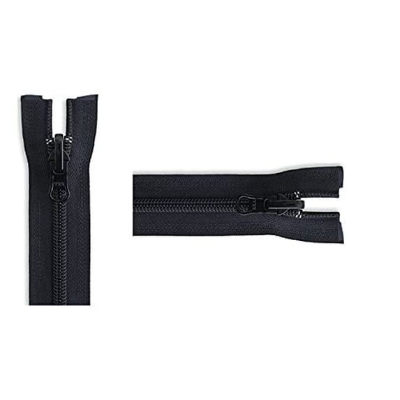 Nylon Coil #5 YKK Medium Weight Jacket Separating Reversible Zipper - Choose Your Length - Color: Black - Made in The United States (1 Zipper Per Pack)