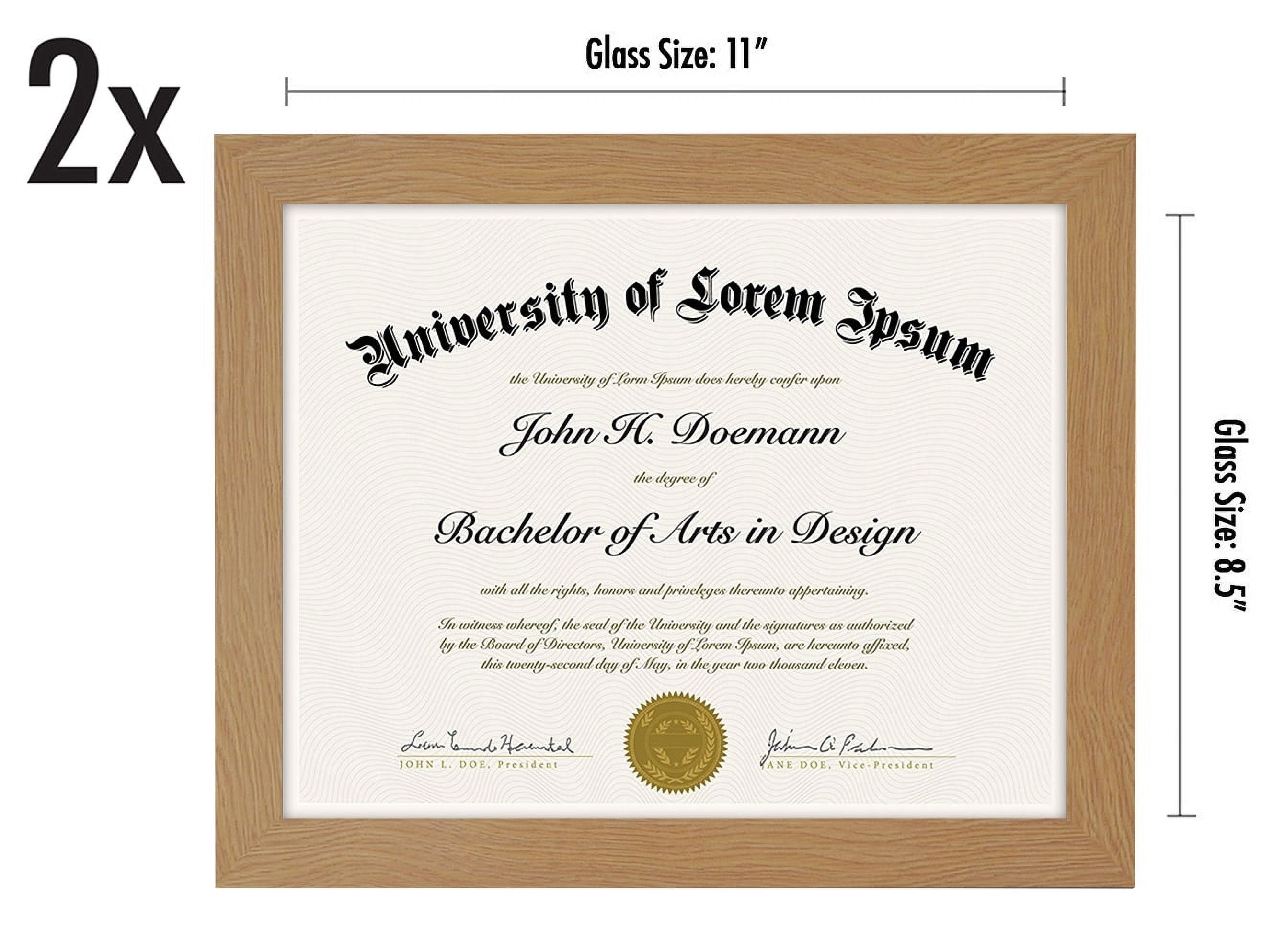 Americanflat 8.5x11 Diploma Frame with Shatter-Resistant Glass - Set of 2 - Document Frame with Engineered Wood - Legacy Collection - Certificate Frame for Tabletop and Wall Display - Dark Oak