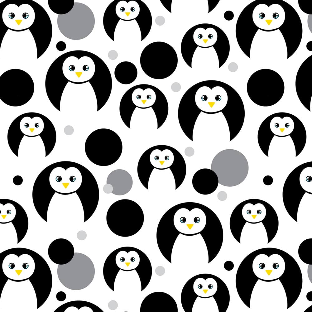 96-4152 The Gift Wrap Company 9' Gift Wrap Roll Penguin Pack 