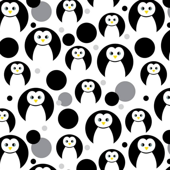Penguin Black and White Premium Gift Wrap Wrapping Paper Roll Pattern