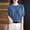 Blue, variant on Women's Diamond Knit Short Sleeve Top Contrast Trim Crew Neck Knit Blouse for Summer