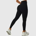 thumbnail image 4 of Pantalones de yoga adelgazantes Secado rápido Talle alto Control de barriga Leggings de mujer transpirables para gimnasio Negro 10/M, 4 of 8