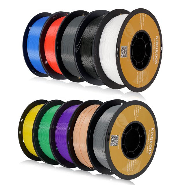Filamento para impresora 3D Kingroon PLA de 1,75 mm, 10 kg, negro, blanco, gris, rojo, azul, verde, morado, piel plateada