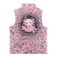 thumbnail image 5 of Xoenoiee Axolotl Cherry Blossom Print Girls Fleece Vest, Lightweight Sleeveless Zip-Up Stand Collar Jacket with Pockets for Fall Winter Warm Outerwear, Size 3T, 5 of 7