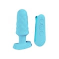 thumbnail image 1 of Loveline Velvet Silicone Rechargeable Vibrating Anal Plug with Remote Control, Blue, 1 of 4