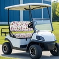 thumbnail image 5 of Pzuqiu Golf Themed 2-Piece Golf Cart Seat Cover Set - Pink Bow & Golf Cart Print - Breathable Stretchable Protector for EZGO, Club Car & Yamaha, 5 of 10