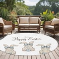 thumbnail image 4 of Happy Easter Rabbits Round Area Rug 7Ft Washable Circle Rugs for Dorm Laundry Room, Spring Bunny Flowers Love Watercolor Non-Slip Carpet Floor Mats Indoor Outdoor Carpet Runner Aesthetic Home Decor, 4 of 8