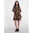 thumbnail image 3 of Scenario Women's and Women's Plus V Neck Mini Dress with Flutter Sleeves, Sizes XS-4X, 3 of 6