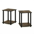thumbnail image 2 of Furinno Simplistic End Table, Set of Two, Columbia Walnut/Black, 2 of 5