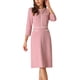 thumbnail image 4 of Vestido A-Line de la Edición INSPIRE CHIC para Mujeres, Color Contrastante, Vestido Tweed para el Trabajo, Talla XL, Rosa, 4 of 5