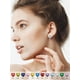 thumbnail image 2 of Pendientes de aro de plata de ley con piedras natales Silvora para mujer. Diamantes creados. Delicada joya de regalo para cumpleaños o Navidad, 2 of 8