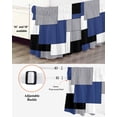 thumbnail image 3 of Navy Blue Grey Black Geometric Bed Skirt Cal King Size,Middle Century Art Abstract Wrap Around Bed Skirting with Adjustable Elastic Strap,Dust Ruffled Pleated Bedskirts 18 Inch Drop for Bedroom Beds, 3 of 9