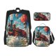thumbnail image 1 of Fotbe Beautiful Red Train Hot Air Balloon Set Escolar 3 en 1 para Niños - Mochila Duradera con Lonchera Aislante y Estuche para Lápices - Mochila Escolar para Niños y Niñas, 1 of 7
