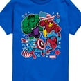 thumbnail image 3 of Marvel The Avengers - America Stickers Style - Toddler And Youth Short Sleeve Graphic T-Shirt, 3 of 5