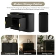thumbnail image 5 of Euroco Modern Buffet Cabinet with Storage, 55.1" Large Sideboard with 2 Drawers,Curved Side Door & 3-Tier Shelves, Wood Coffee Bar Cabinets for Kitchen Living Room,Black, 5 of 9