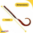 thumbnail image 2 of BAITFUEL C-Mac Classic Curly Tail Big Bass Worm Infused with Supercharged X55 Formula Gel  7-Inch, Green Pumpkin, 2 of 6