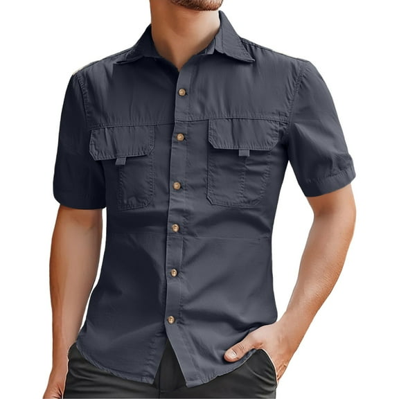 Men's Slim Fit Casual Button Down Shirt Comfortable Breathable Daily Wear Stylish Versatile Classic Design