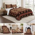 thumbnail image 6 of Twin XL Quilt Set 68''x98'', Brown Red Boho Lightweight Summer Bedspread Coverlet Set with 2 Pillow Shams, Vintage Geometric Abstract Art Breathable All Season Quilt Bedding for Dorm/Guest Room, 6 of 9