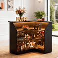 thumbnail image 6 of Fnova Bar Table, L-Shaped Home Pub Table with Stemware Racks, 4-Tier Corner Bar Unit Liquor Wine Bar Cabinet Reception Desk for Home Pub, 6 of 20