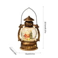 thumbnail image 3 of Christmas Musical Snow Globe Lantern, Water Filled Night Light, Oil Lamp Style Body with Swirling Glitter Warm Light and Eight Melodies, Tabletop Decor for Mantel Shelf or Bedside, 3 of 6
