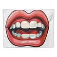 thumbnail image 5 of ONETECH  Lips Tapestry, Red Lipstick Open Mouth Tongue Out Funky 90s Style Retro Sensual Image, Wall Hanging for Bedroom Living Room Dorm, Scarlet Coral and Blush, 5 of 7