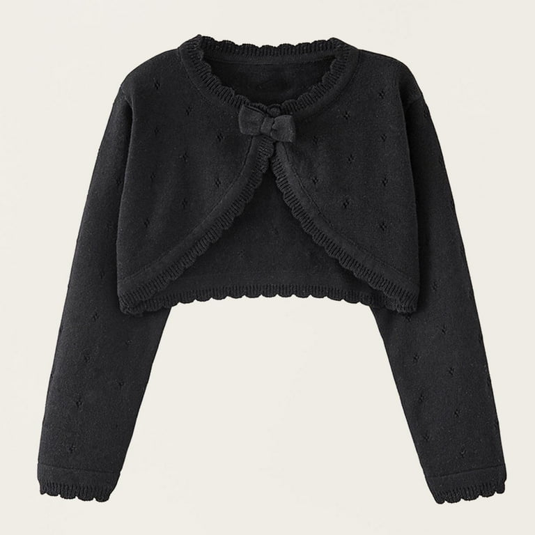 fatyb Girls Long Sleeve Cropped Cardigan Knitted Thin Cover up Dress up Button Closure Sweater Jacket fatyb Girls Long Sleeve Cropped Cardigan Knitted Thin Cover up Dress up Button Closure Sweater Jacket