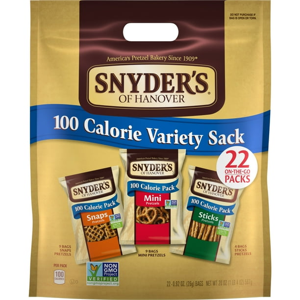 Snyder's of Hanover Pretzels, Variety Pack of 100 Calorie Individual
