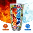 thumbnail image 6 of Daiia Colorful Bulldog Printed 20oz Insulated Coffee Cup with Straw Topper, Fully Spill Proof Travel Coffee Mug, Stainless Steel Tumbler for Work Home Outdoor Car-Straw, 6 of 8