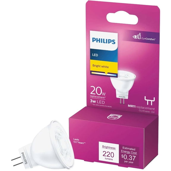 Philips 20W Equivalent Bright White MR11 Bi-Pin LED Floodlight Light Bulb 567206